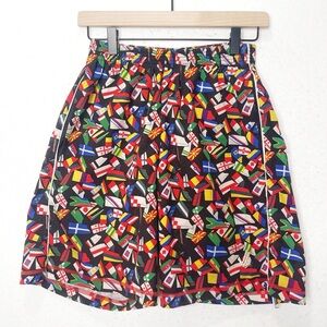 JL Racing Shorts Swim Trunks Rowing Athletic Wear International Flag Print Rare